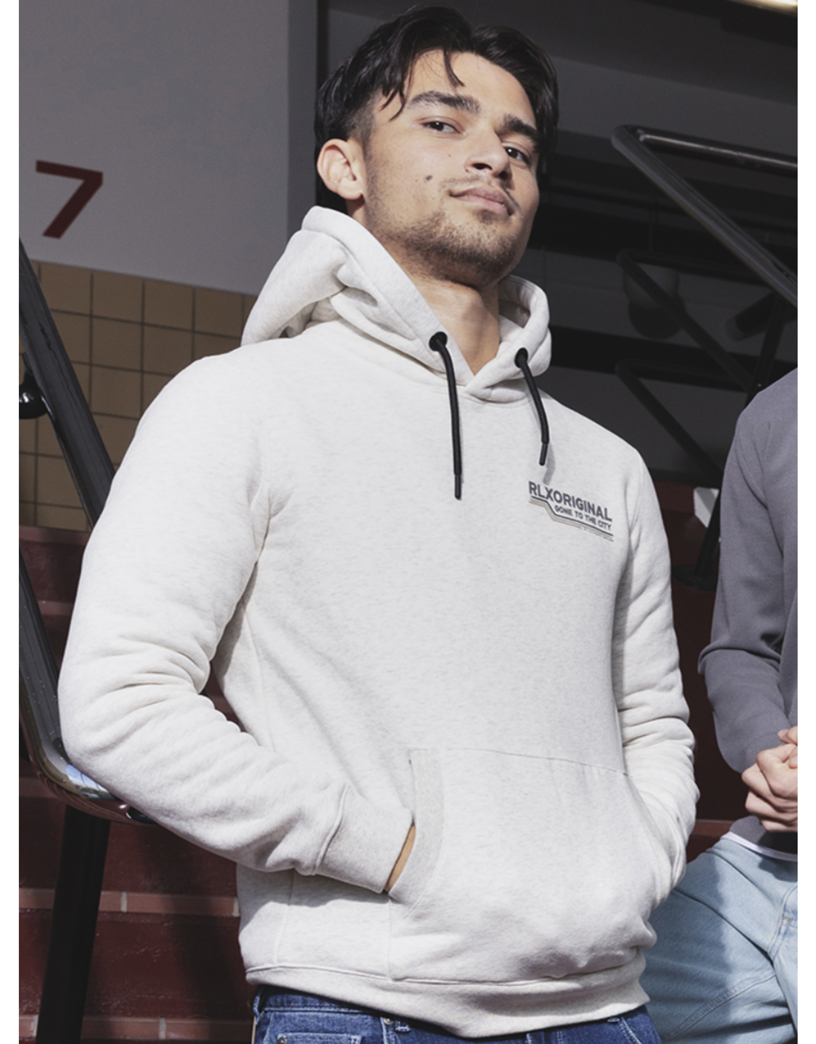 Rellix Hoodie RLXoriginal Backprint Fresh Grey Melange