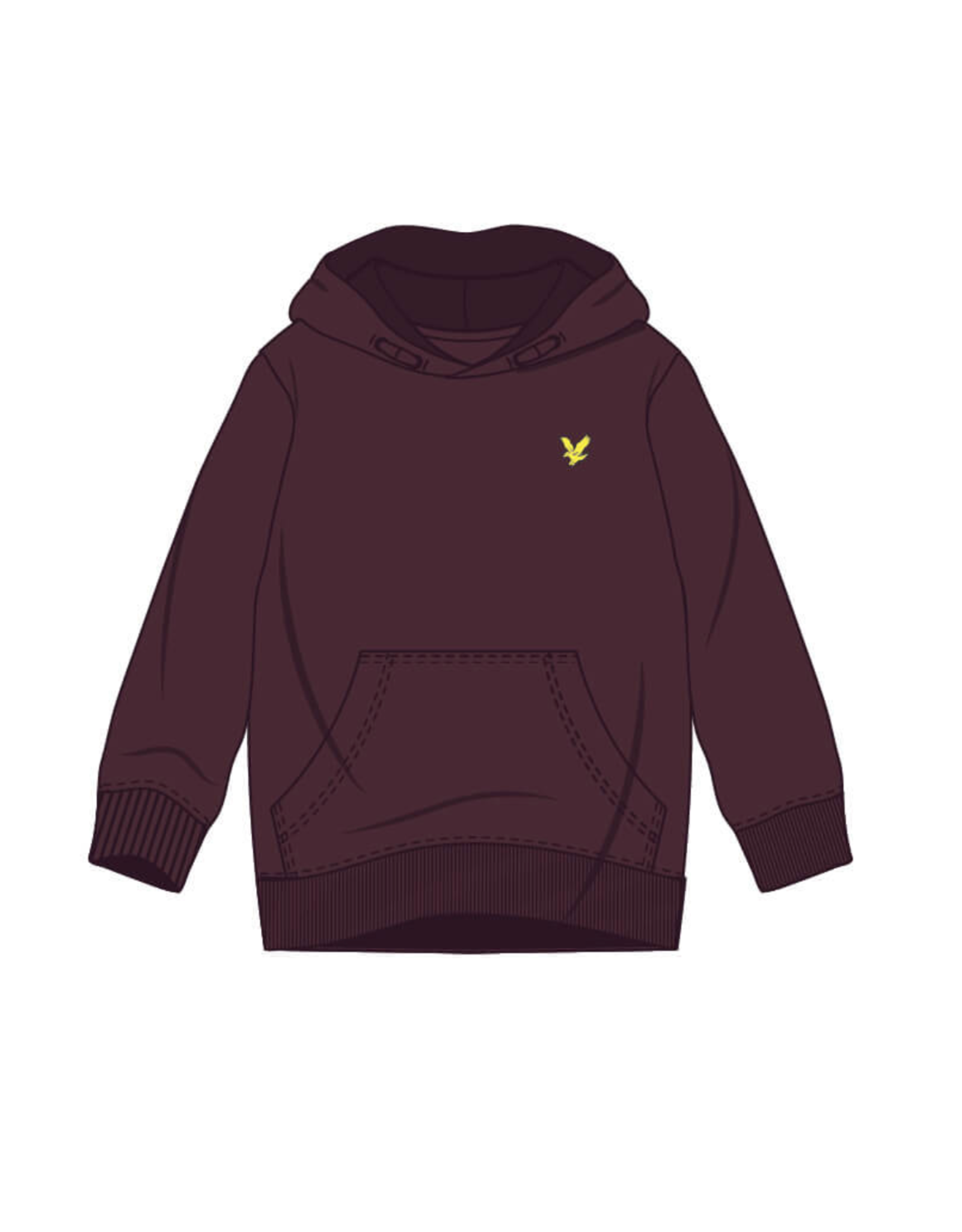 Lyle & Scott Brush Back Pullover Hoodie Z562 Burgundy