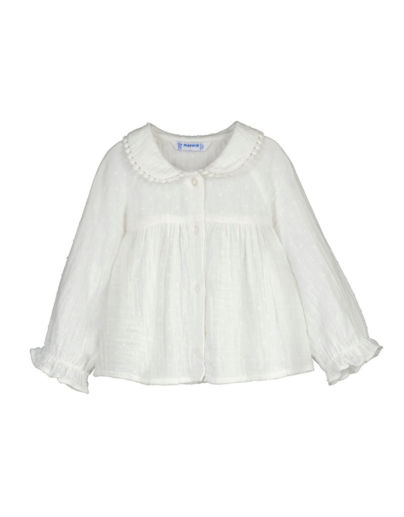 Mayoral plumeti chiffon blouse Cream  w25