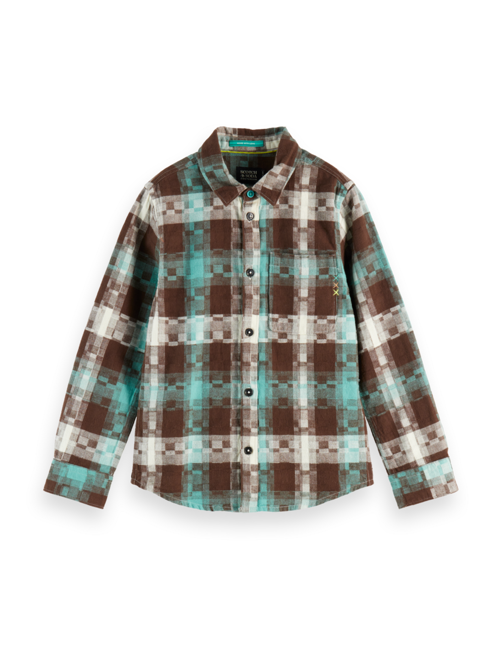 Scotch & Soda Flannel checked shirt DARK GREEN