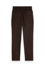 Scotch & Soda Relaxed slim-fit yarn-dyed knitted pants DARK BROWN