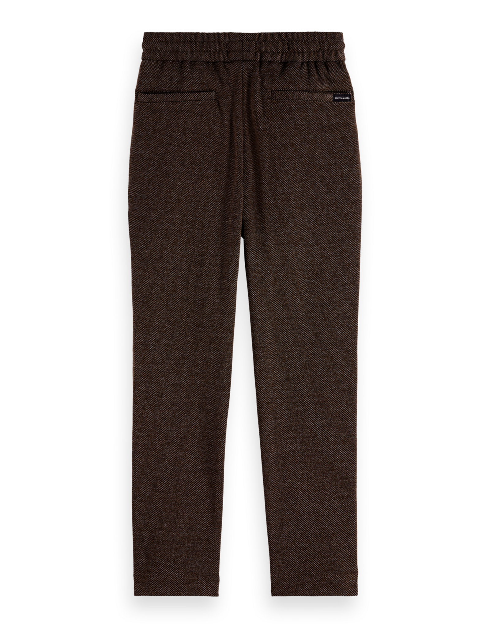 Scotch & Soda Relaxed slim-fit yarn-dyed knitted pants DARK BROWN