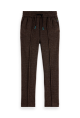 Scotch & Soda Relaxed slim-fit yarn-dyed knitted pants DARK BROWN