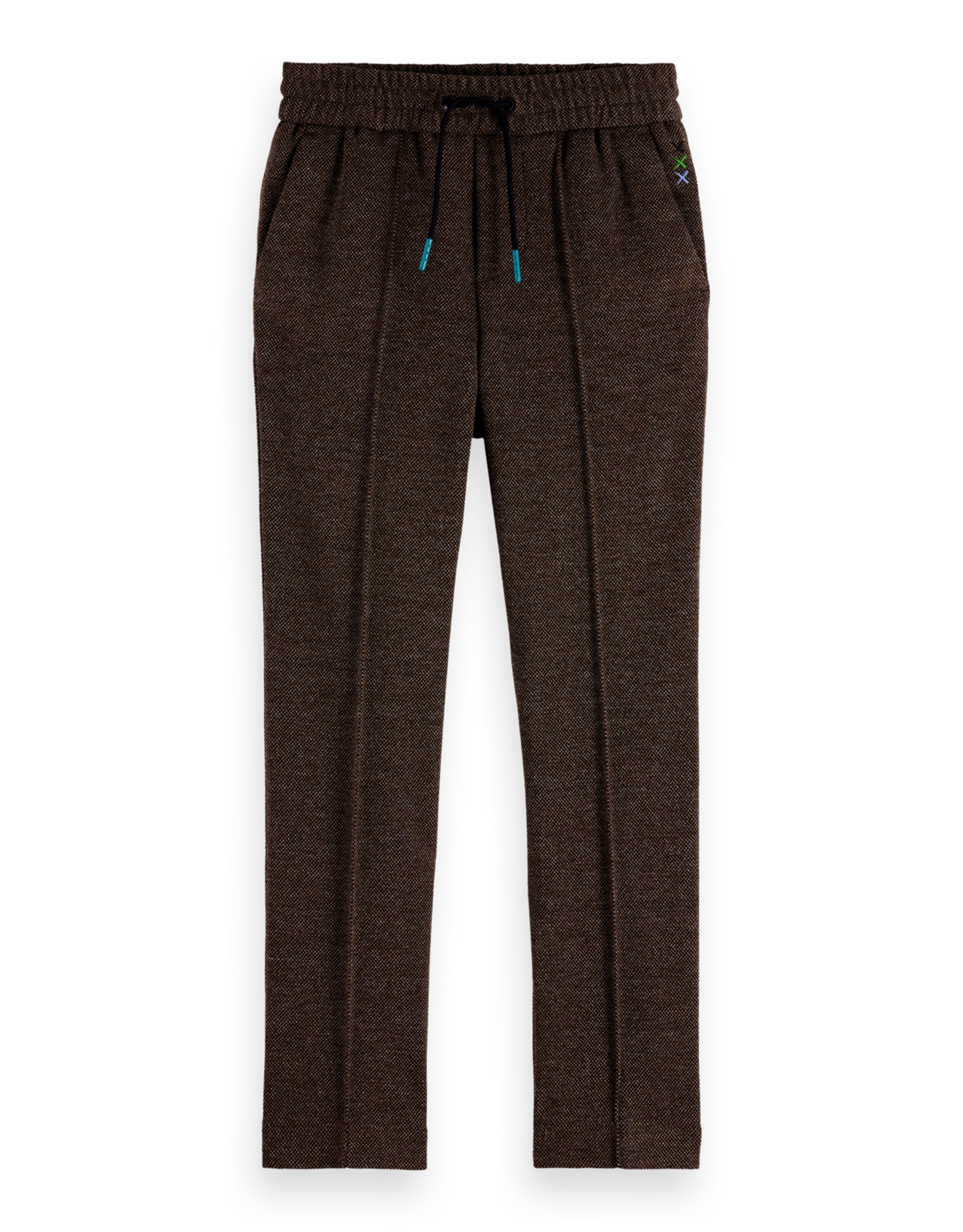 Scotch & Soda Relaxed slim-fit yarn-dyed knitted pants DARK BROWN