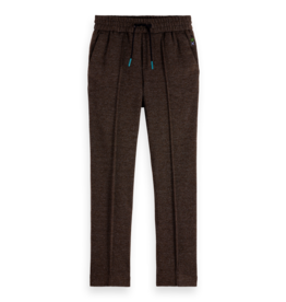 Scotch & Soda Relaxed slim-fit yarn-dyed knitted pants DARK BROWN