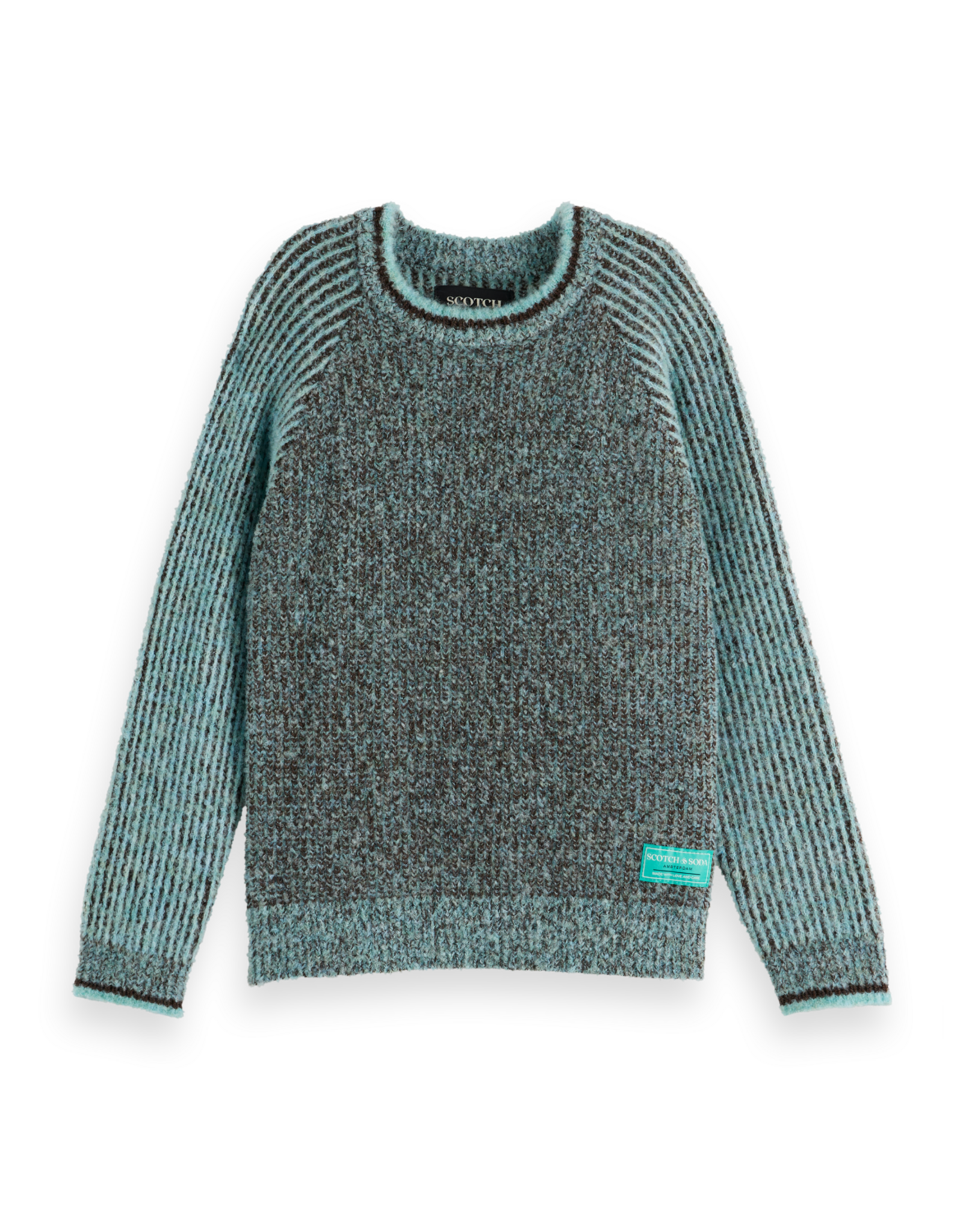 Scotch & Soda Regular-fit contrast raglan-sleeve pullover DARK GREEN