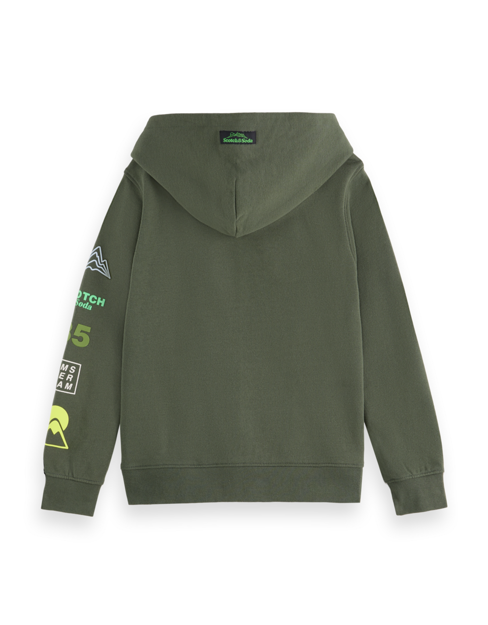 Scotch & Soda Regular-fit artwork zip-through hoodie DARK GREEN