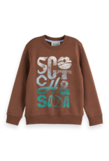Scotch & Soda Regular-fit sweatshirt with front artwork MEDIUM BROWN