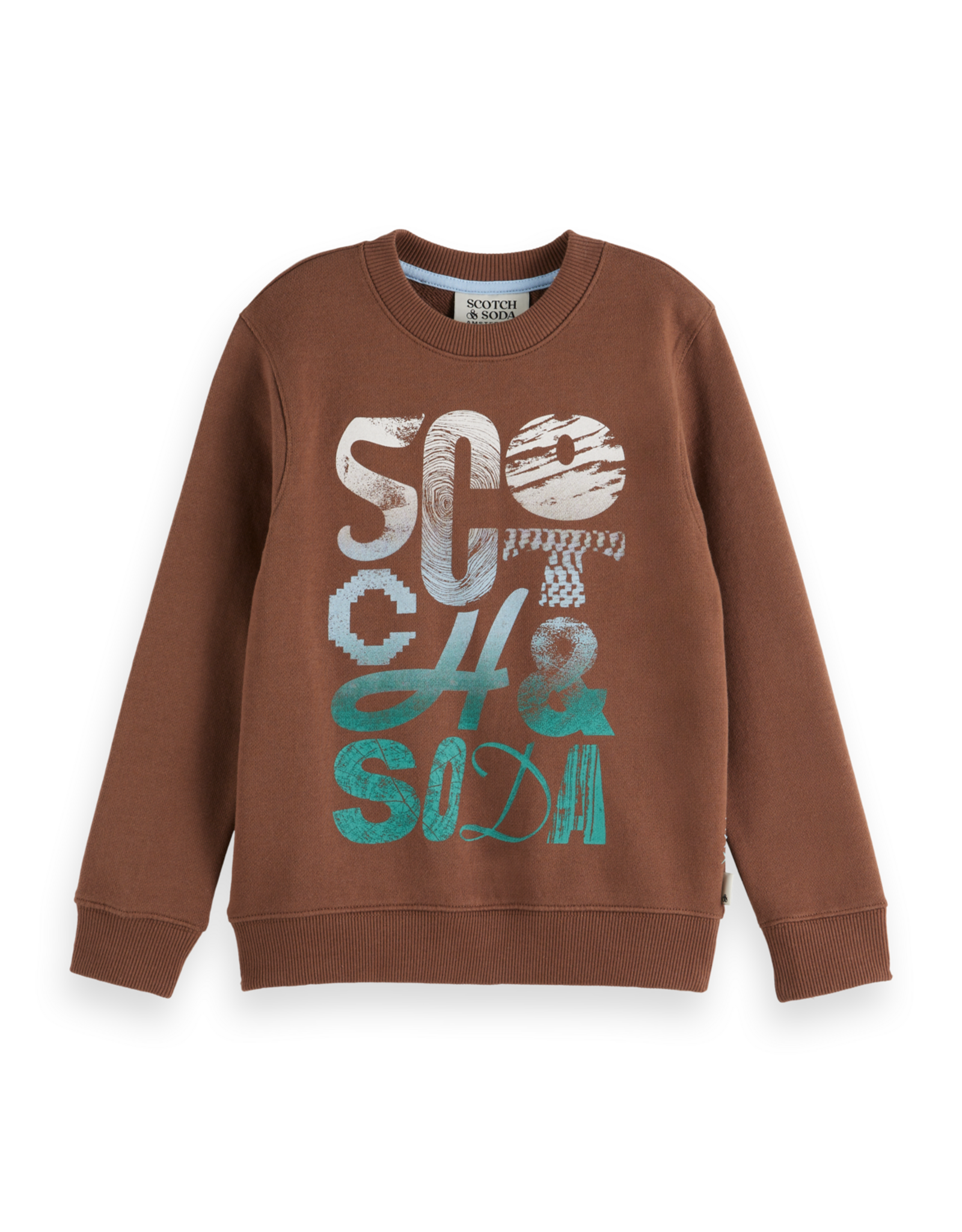 Scotch & Soda Regular-fit sweatshirt with front artwork MEDIUM BROWN