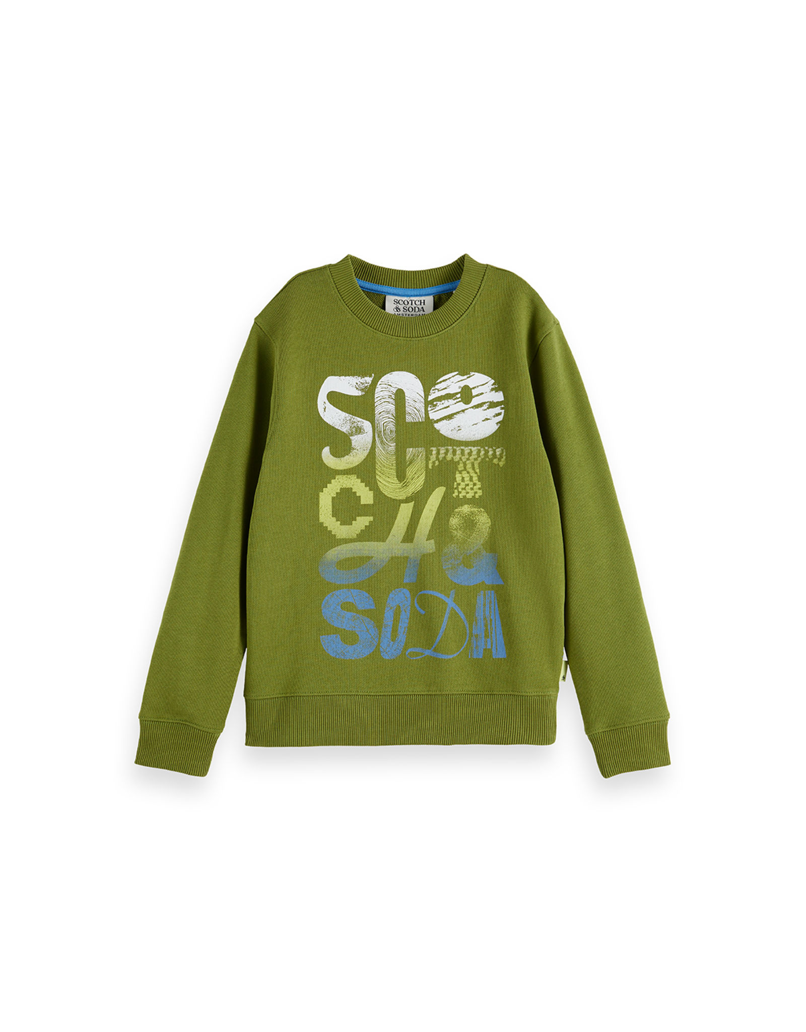 Scotch & Soda Regular-fit sweatshirt with front artwork DARK GREEN