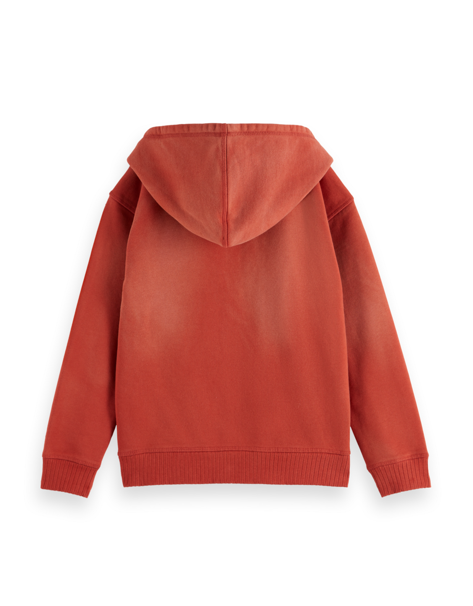 Scotch & Soda Loose-fit snow-washed hoodie with front artwork MEDIUM RED