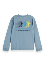 Scotch & Soda Relaxed-fit long-sleeved t-shirt with front and back artwork NAVY