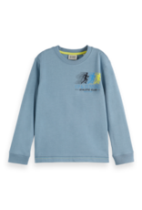 Scotch & Soda Relaxed-fit long-sleeved t-shirt with front and back artwork NAVY