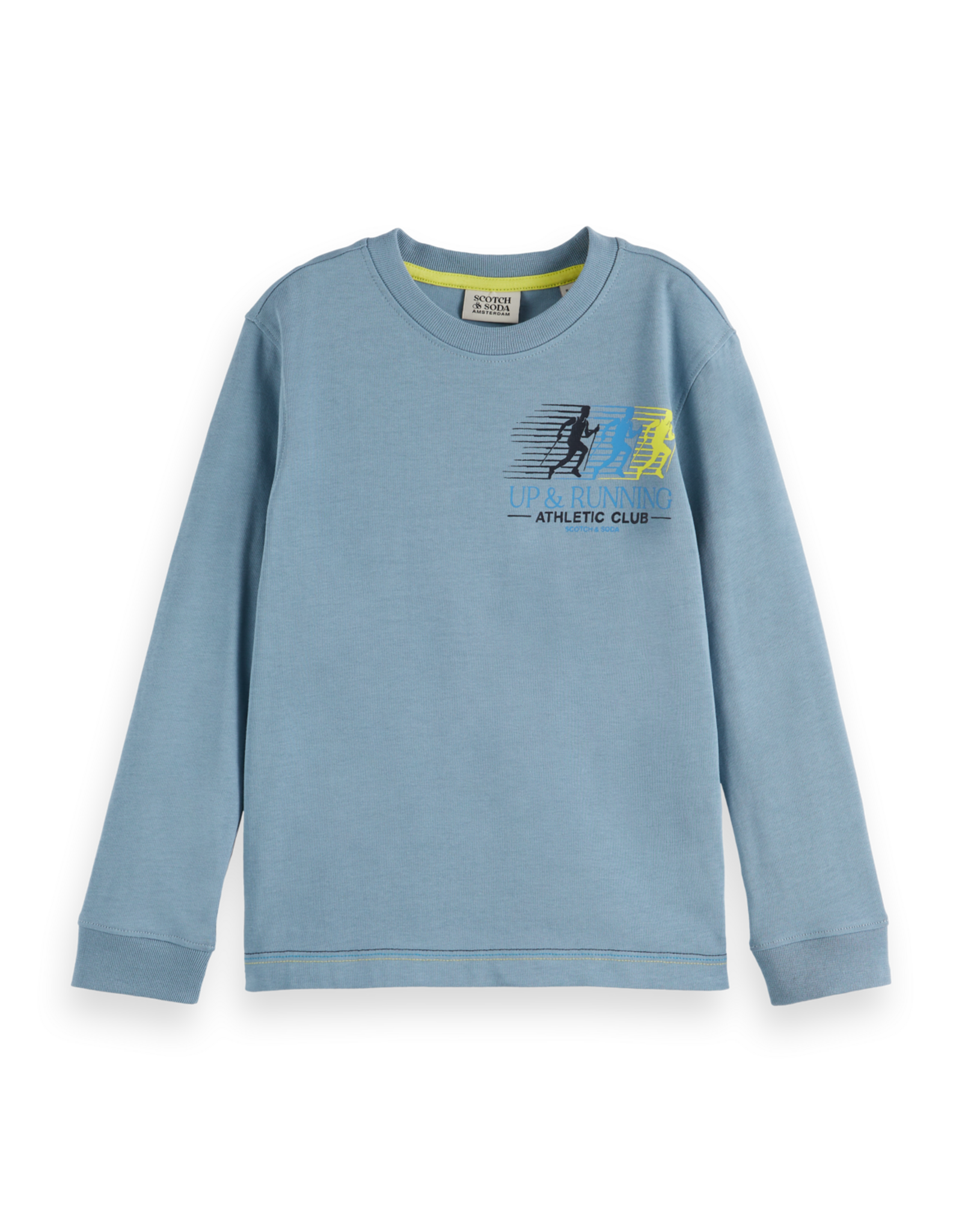 Scotch & Soda Relaxed-fit long-sleeved t-shirt with front and back artwork NAVY