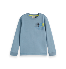 Scotch & Soda Relaxed-fit long-sleeved t-shirt with front and back artwork NAVY