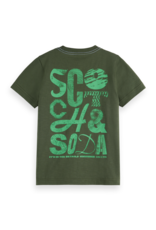 Scotch & Soda Regular-fit t-shirt with back artwork DARK GREEN