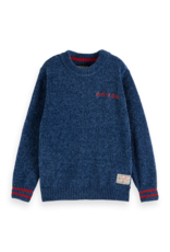 Scotch & Soda Regular-fit velvet chenille pullover NAVY