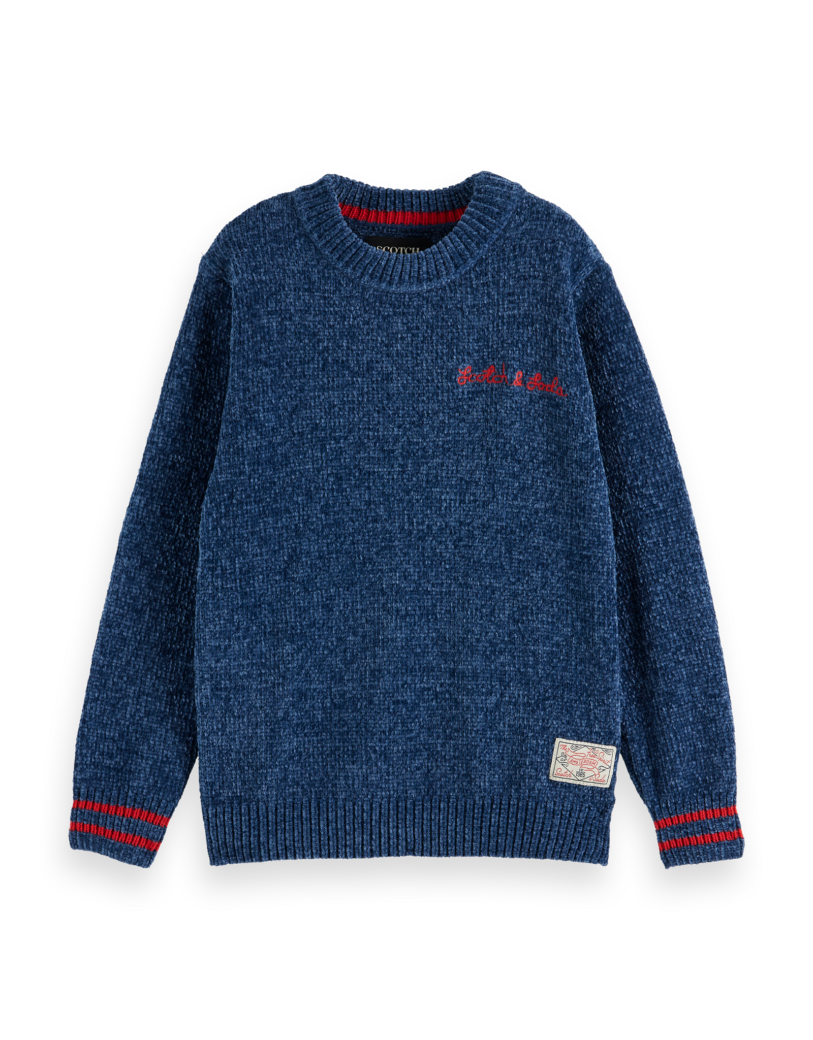 Scotch & Soda Regular-fit velvet chenille pullover NAVY