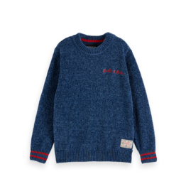 Scotch & Soda Regular-fit velvet chenille pullover NAVY