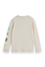 Scotch & Soda Relaxed-fit long-sleeved artwork t-shirt  LIGHT BEIGE