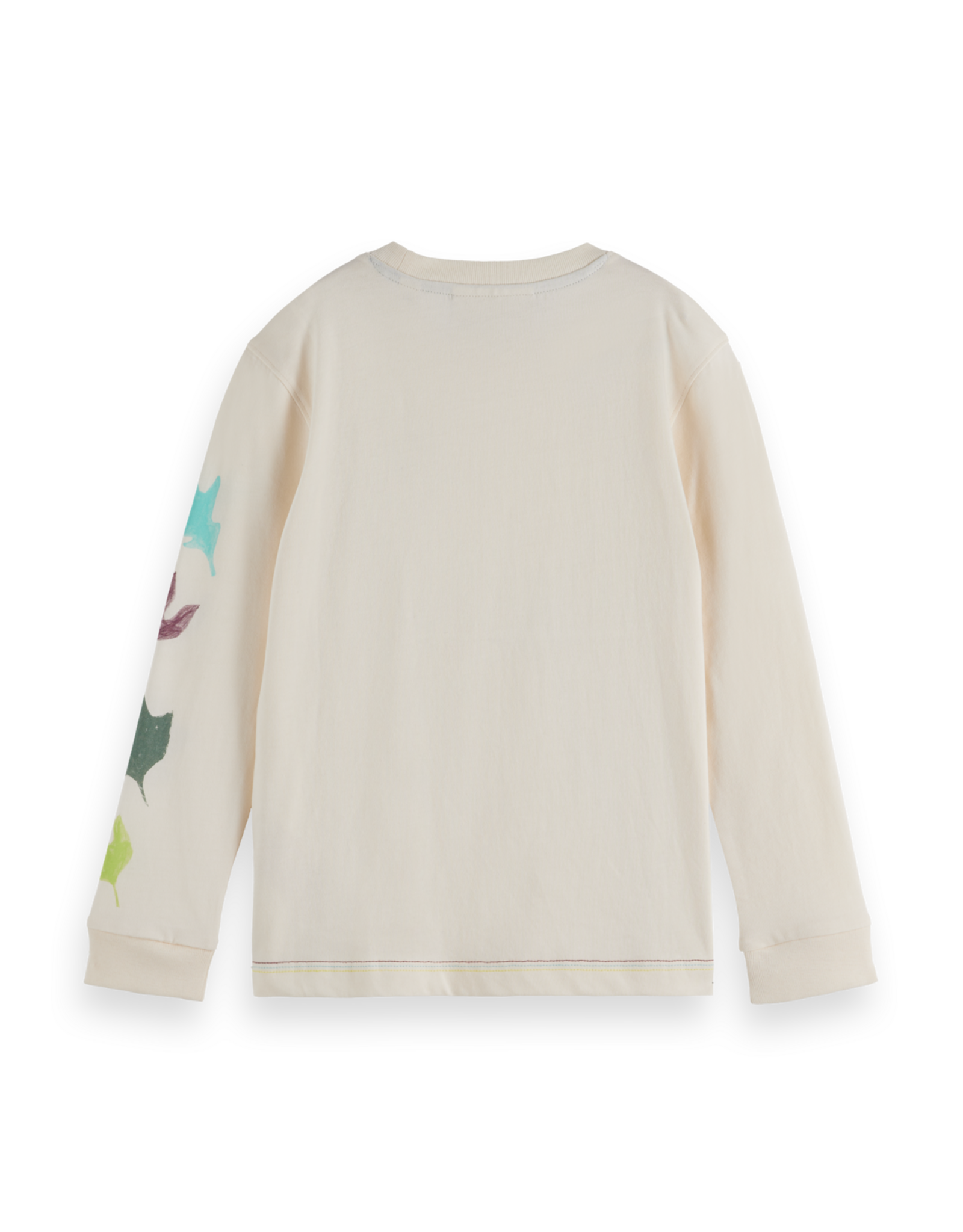 Scotch & Soda Relaxed-fit long-sleeved artwork t-shirt  LIGHT BEIGE