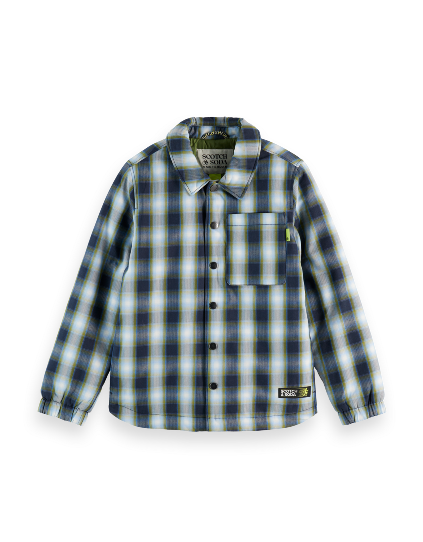 Scotch & Soda Padded checked shirtjacket DARK GREEN