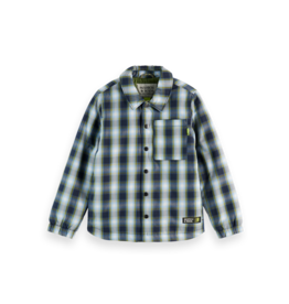 Scotch & Soda Padded checked shirtjacket DARK GREEN