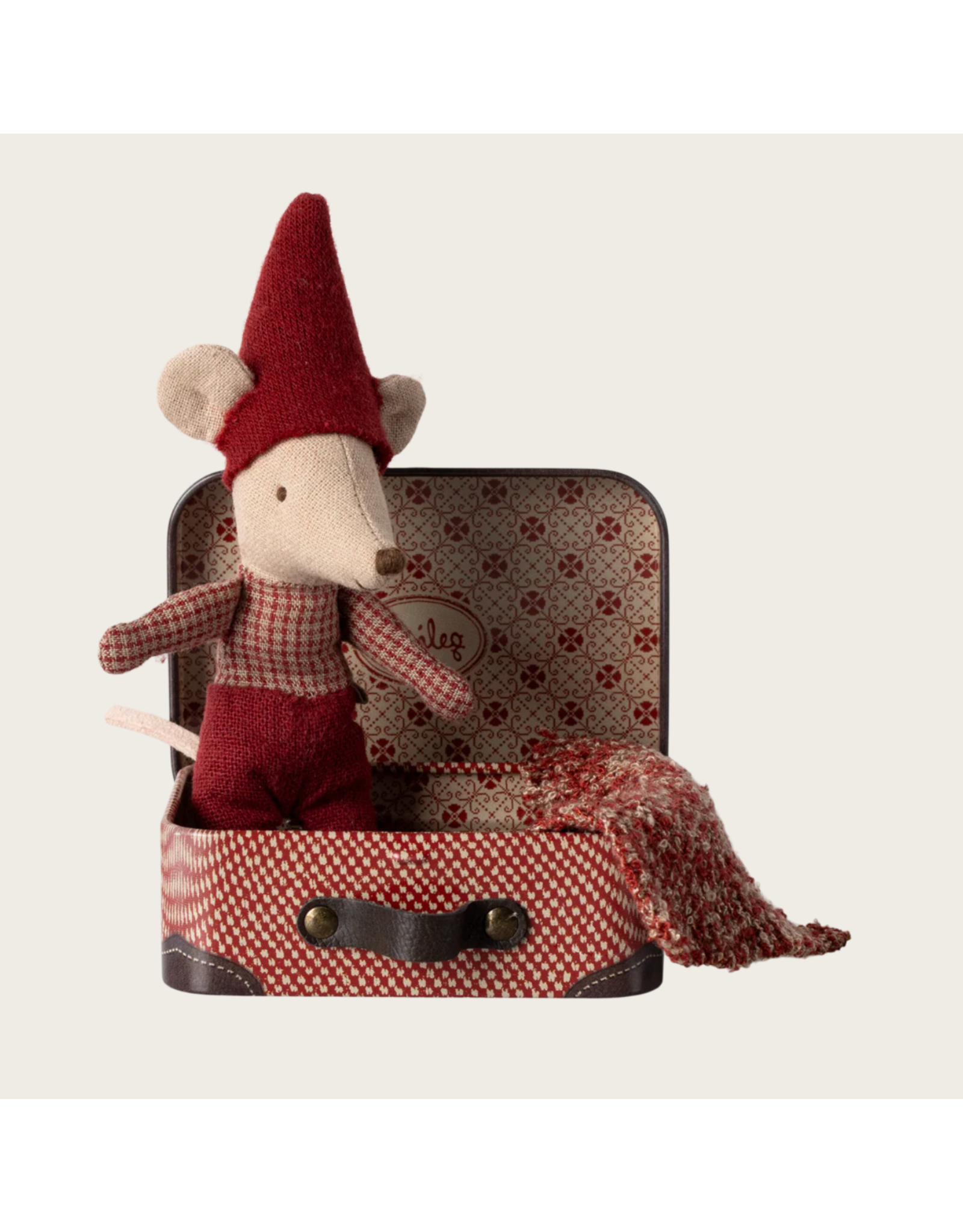Maileg Christmas mouse, Baby in suitcase