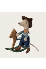 Maileg Cowboy mouse on rocking horse Little brother