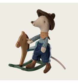 Maileg Cowboy mouse on rocking horse Little brother