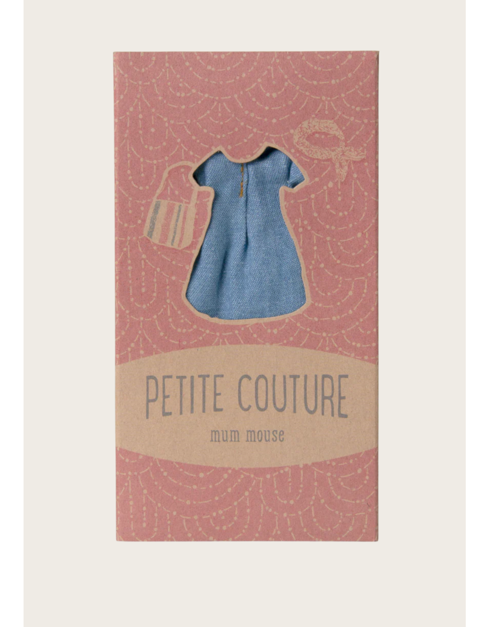 Maileg Denim dress and bag Mum mouse