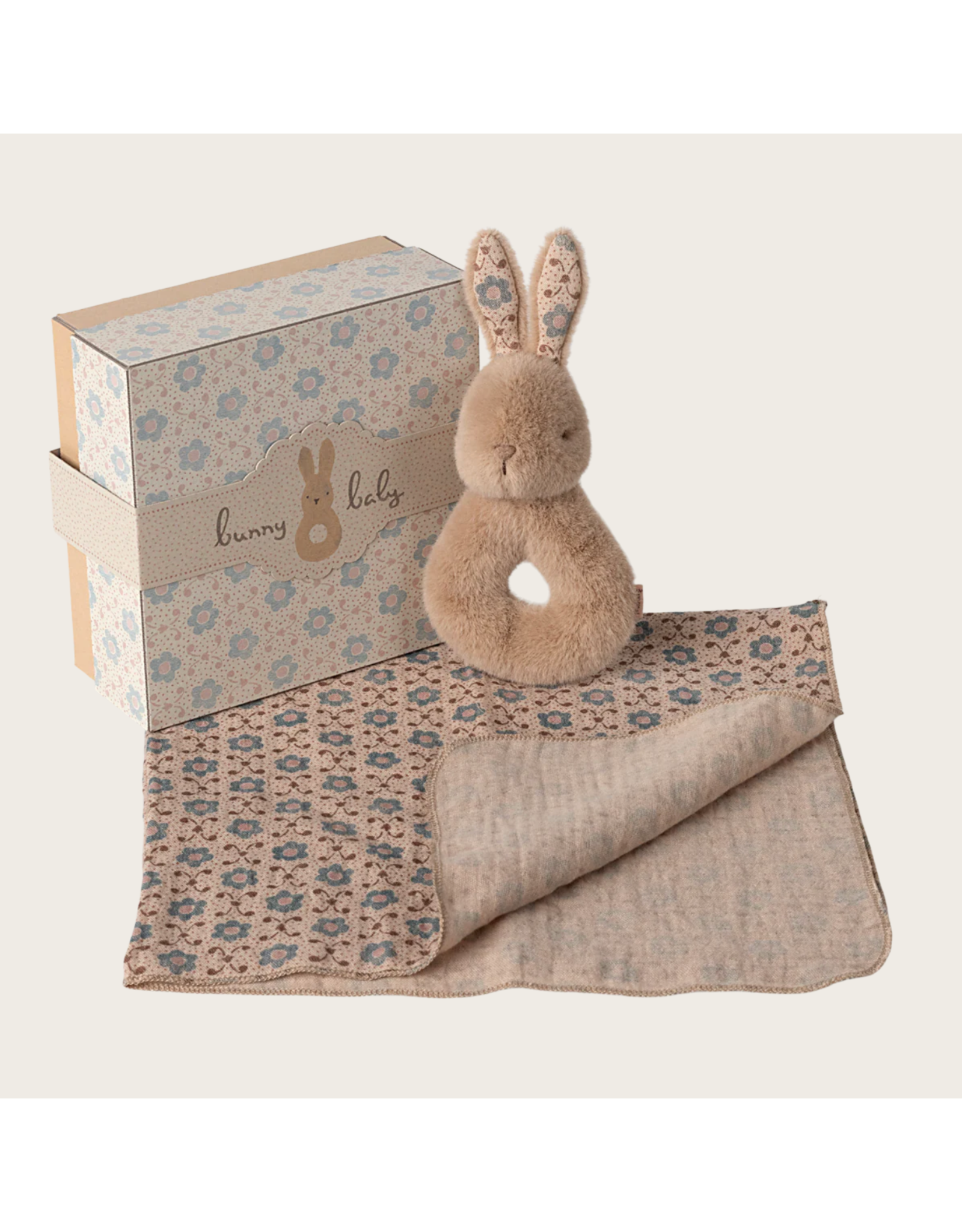 Maileg Rabbit rattle set Cream peach