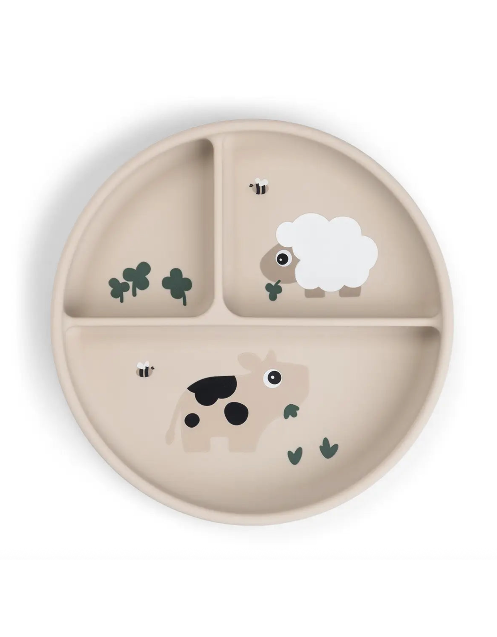 Done by Deer Stick&Stay compartment plate Tiny farm Sand