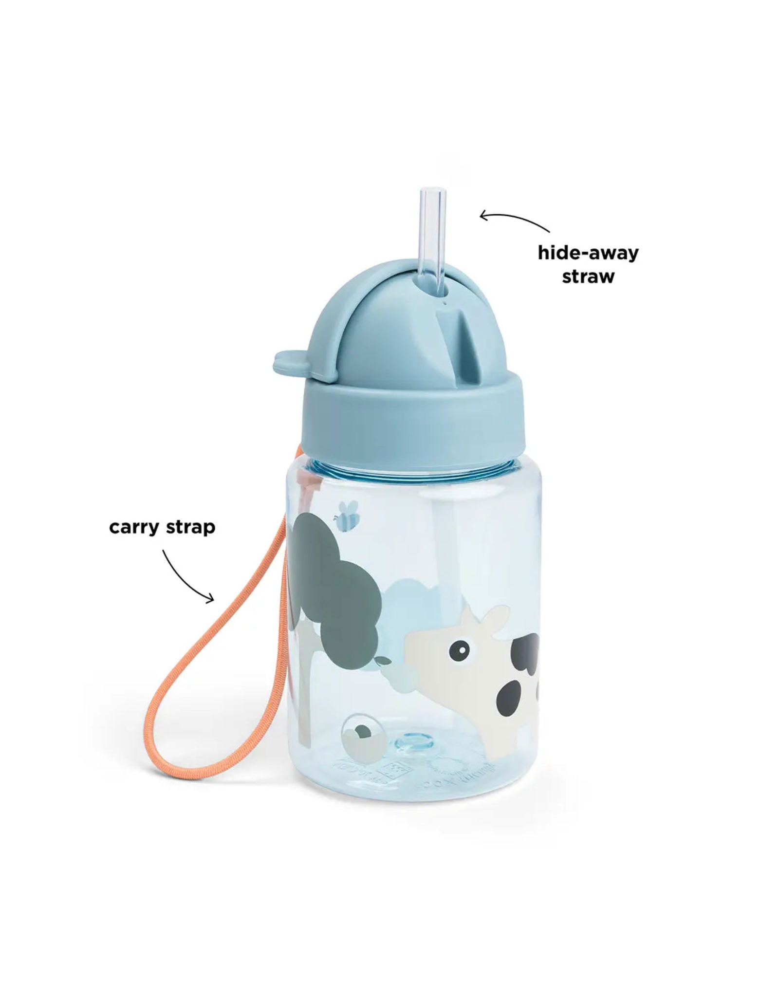Done by Deer Straw bottle Tiny farm Blue