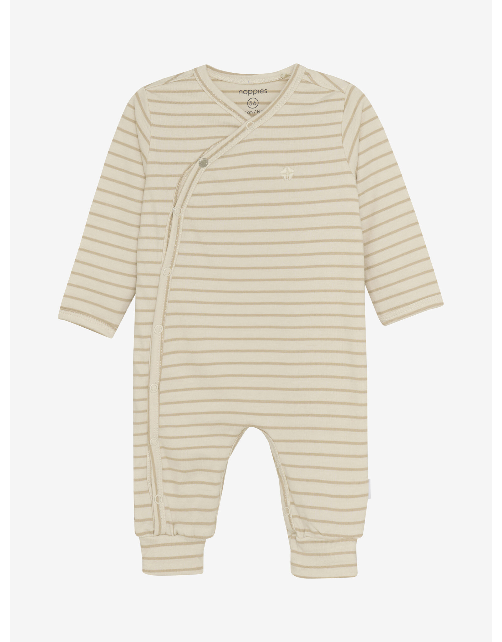Noppies Unisex Playsuit Nolan long sleeve Stripe pattern Off white