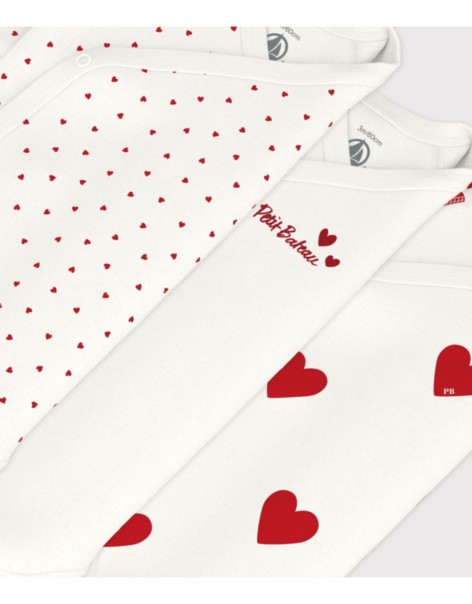 Petit Bateau 3 BODIES NAISS ML hart  varianNAI