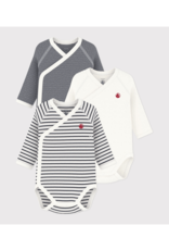 Petit Bateau 3 BODIES NAISS ML mix   varianNAI