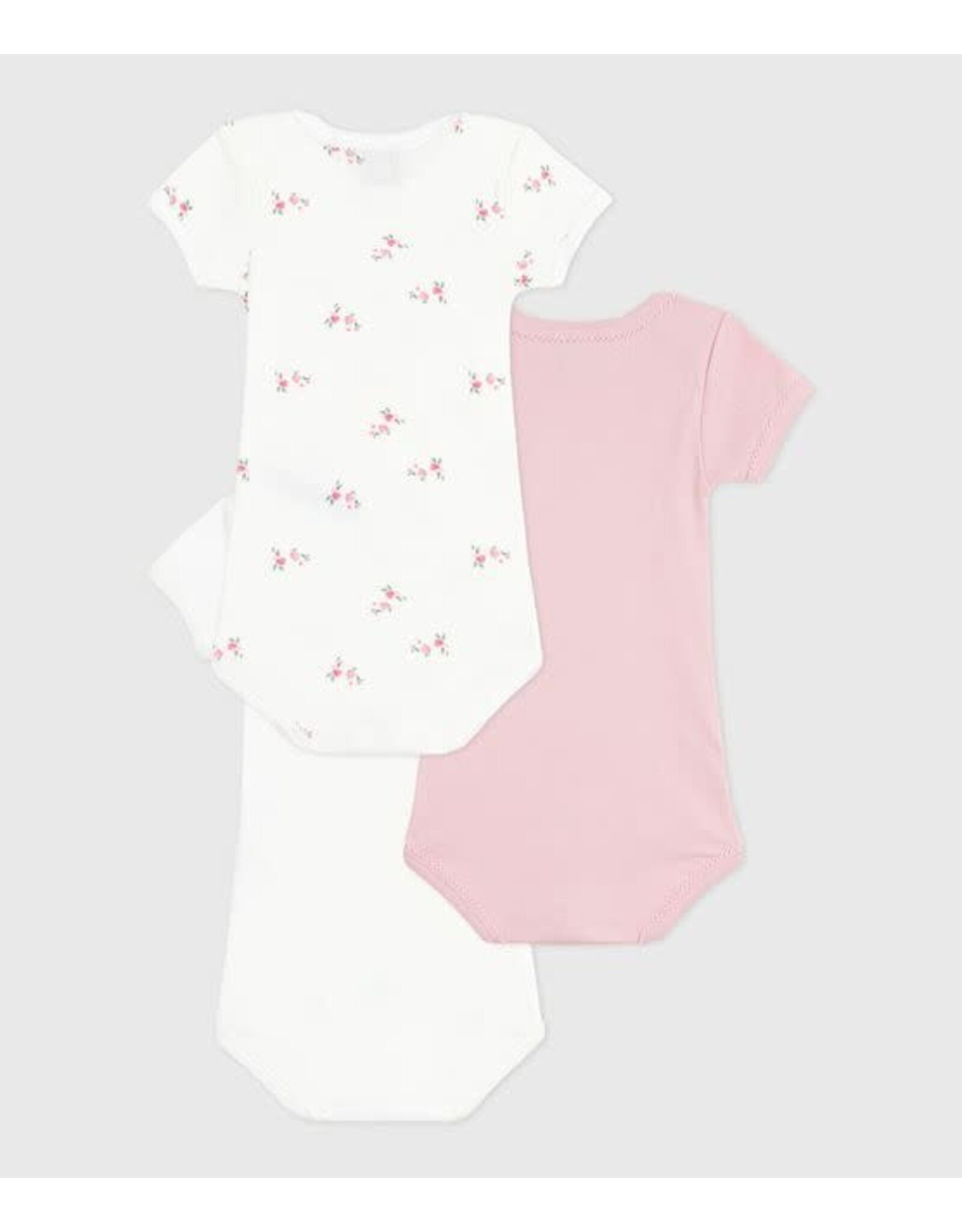 Petit Bateau 3 Bodies US MC varian pink flower
