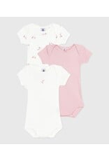 Petit Bateau 3 Bodies US MC varian pink flower