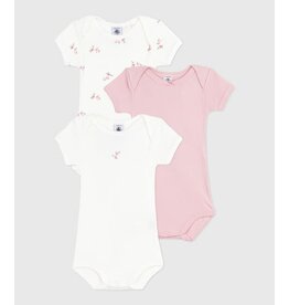 Petit Bateau 3 Bodies US MC varian pink flower