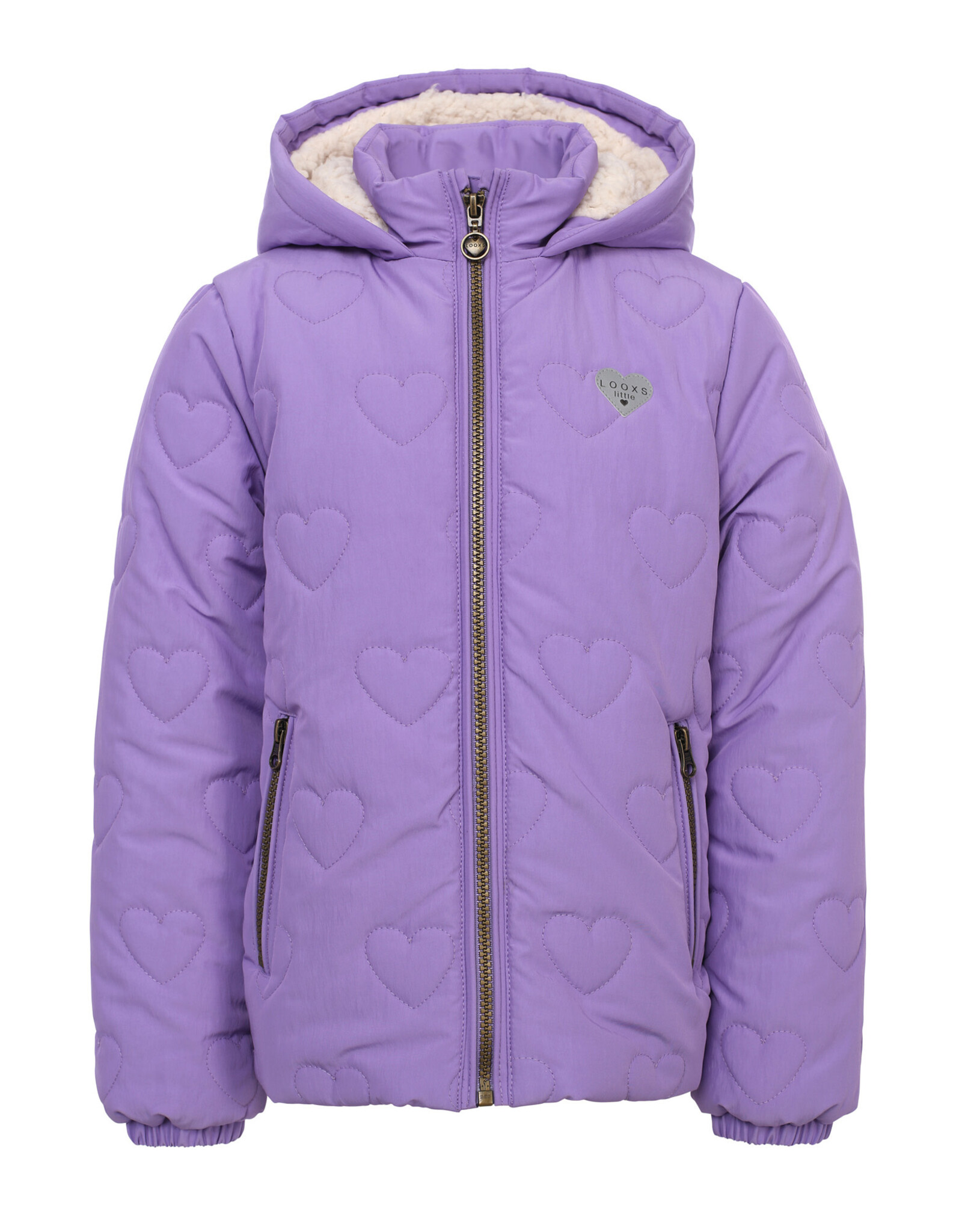 Little Looxs Little quilted hearts outerwear jack BRIGHT LILAC