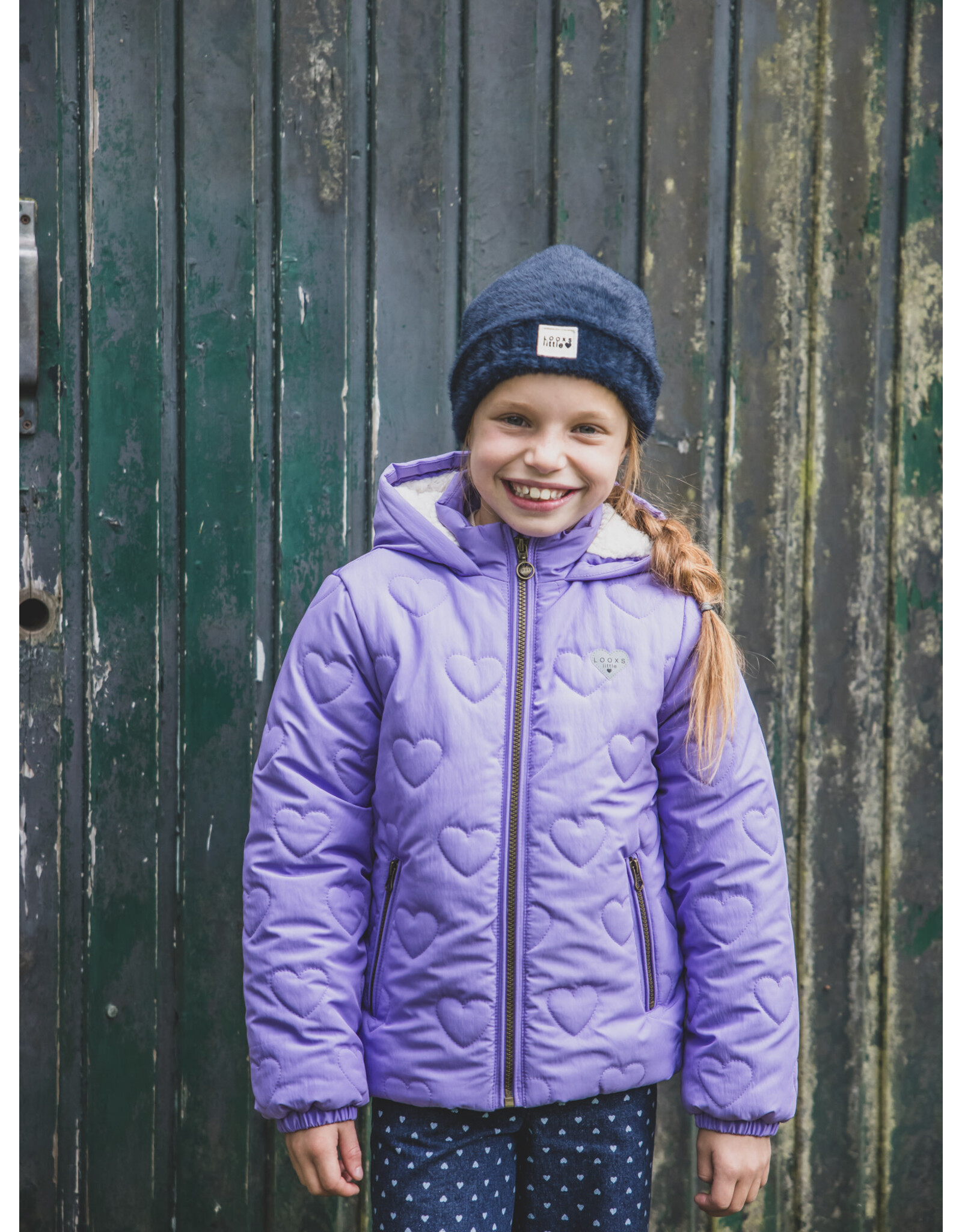 Little Looxs Little quilted hearts outerwear jack BRIGHT LILAC