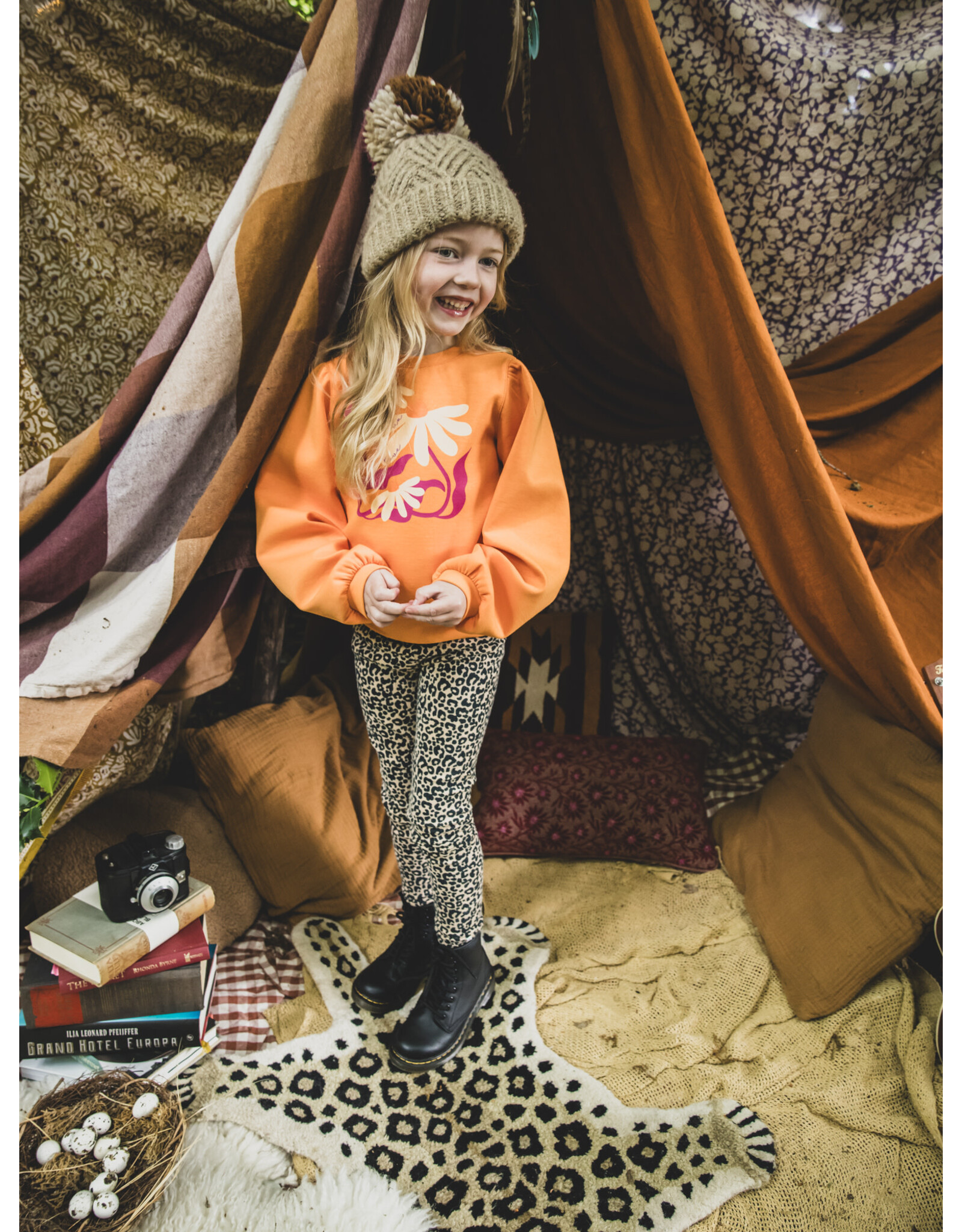 Little Looxs Little sporty scuba sweat sweater Bright orange