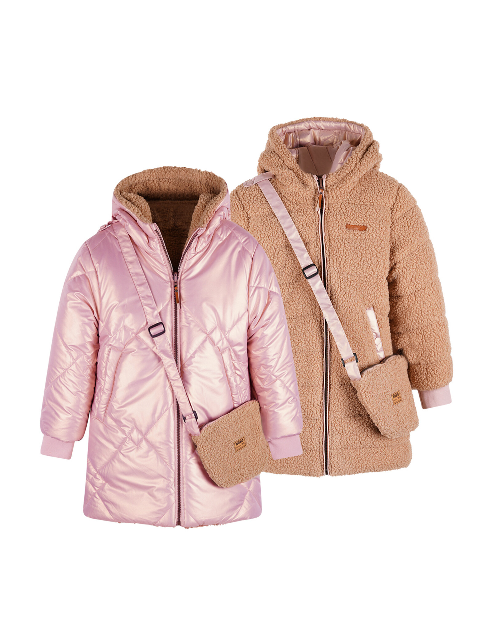 Nono Betty Reversible Hooded Mid Long Jacket+ Bag Animal
