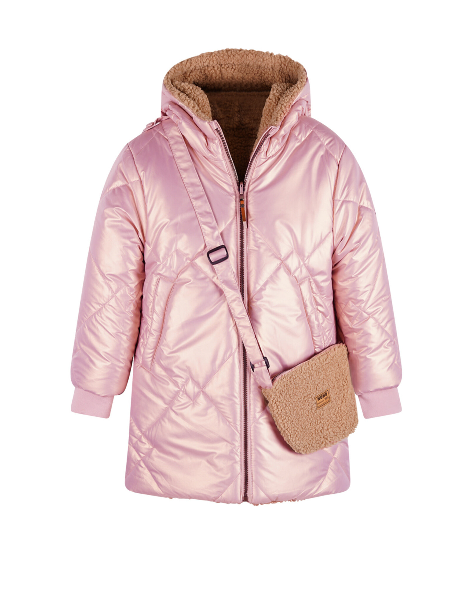 Nono Betty Reversible Hooded Mid Long Jacket+ Bag Animal