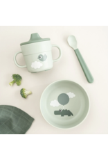 Done by Deer Foodie first meal set Happy clouds Green