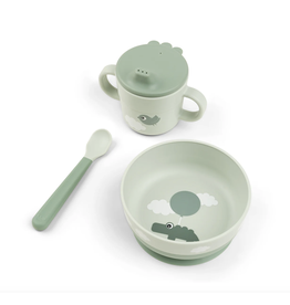 Done by Deer Foodie first meal set Happy clouds Green