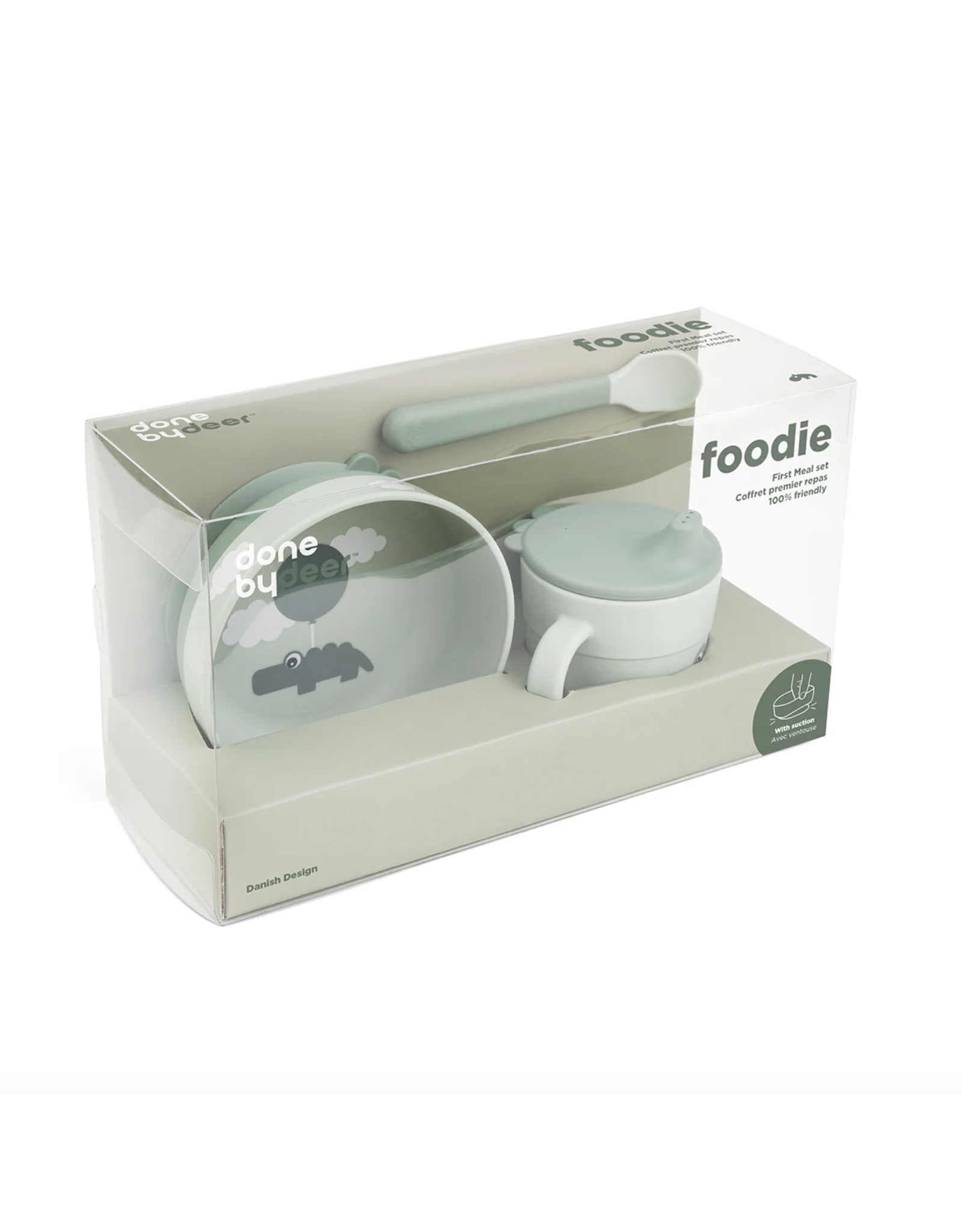 Done by Deer Foodie first meal set Happy clouds Green