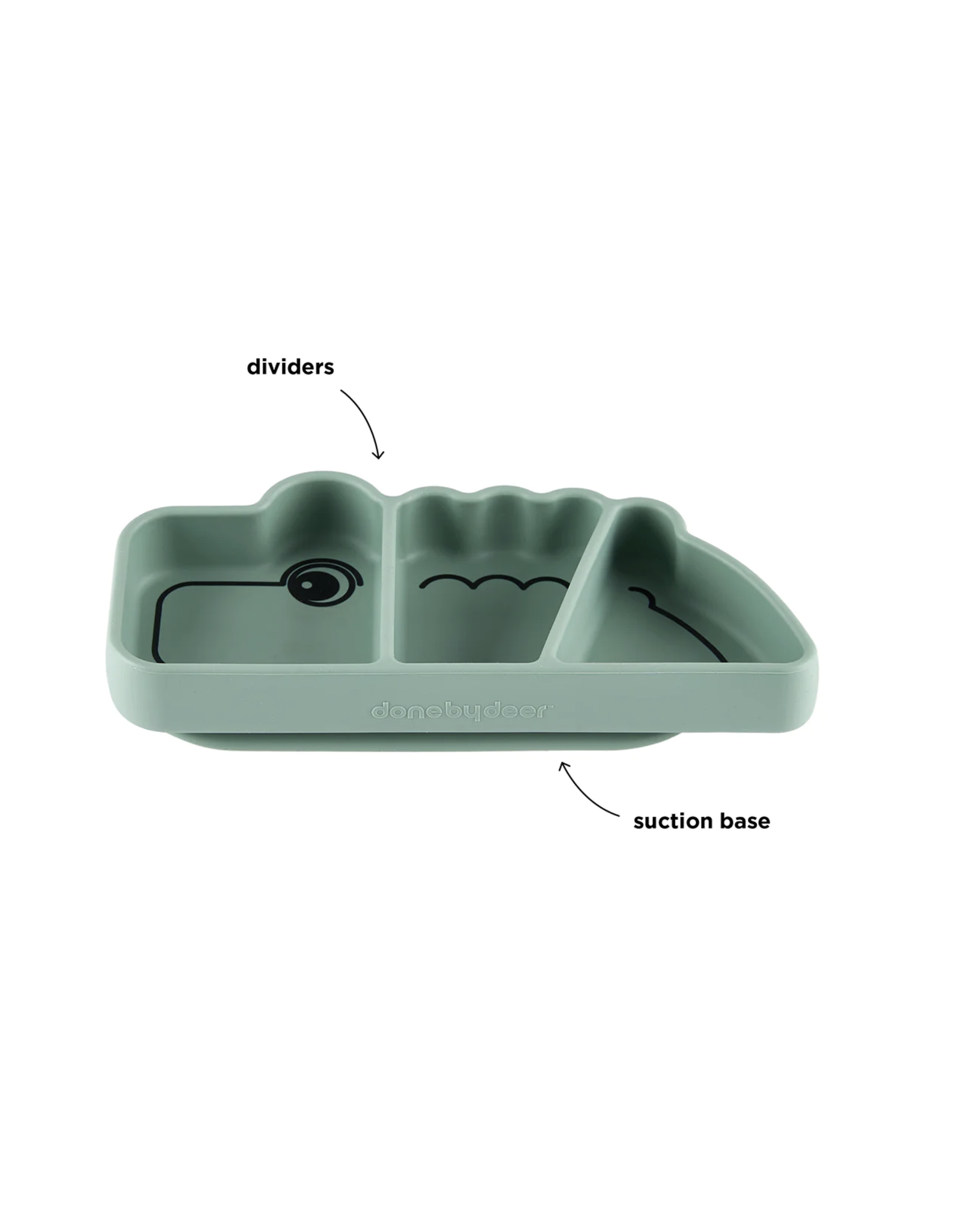 Done by Deer Silicone Stick&Stay snackplate Croco Green