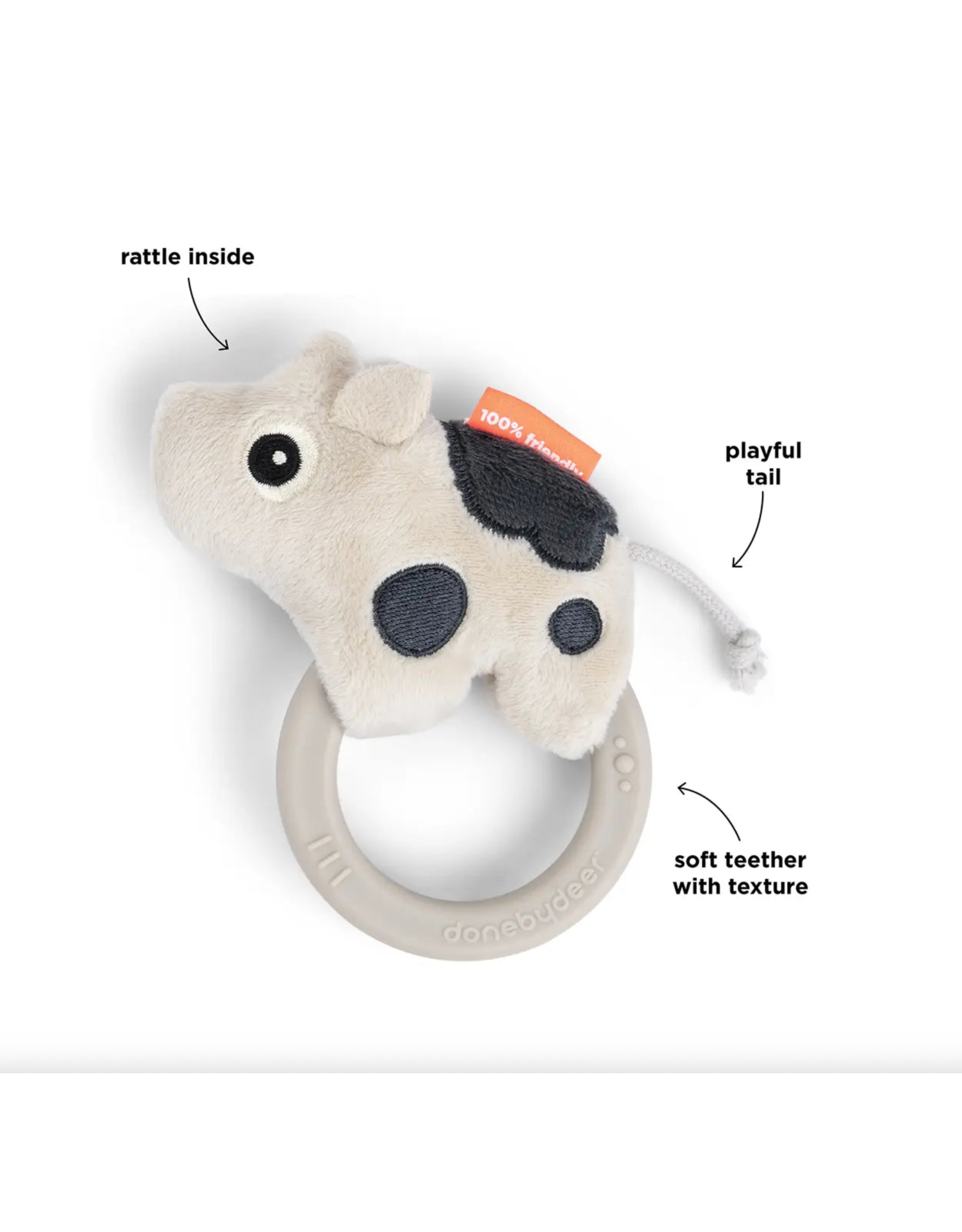 Done by Deer Sensory rattle w/teether Dotti sand